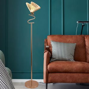 Lampy podłogowe kolor lampa szklana kreatywna osobowość nowoczesna pionowa salon sypialnia dziecięca motyl bamło stołowe