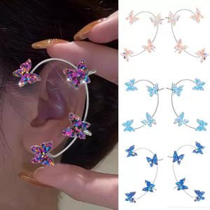 Clipes de orelha de borboleta de estilo coreano sem piercing para mulheres espumantes de zircão de zircão brinco de clipe de jóias de festas de casamento 10styles