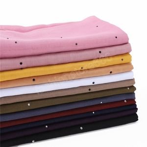 Fashion 110x110cm Square Women Diamond Dot Shawl Viscose Scarf Office Lady Hair Neck Headband Foulard Headcloth Muslim Headscarf