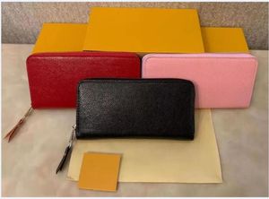 Carteira de zíper simples e dupla de luxo 5A por atacado 6 cores carteiras famosas porta-cartões de grife bolsas masculinas femininas carteira de couro feminina bolsa estilo longo
