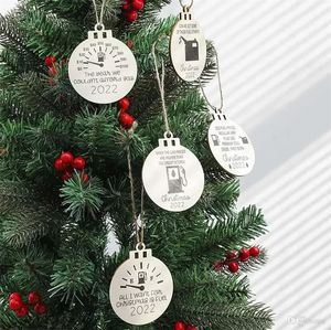 Личность деревянная бензиновая бочка рождественская елка украшения декорации поделки подвески домашний декор рождественские подарки FY3846 0821