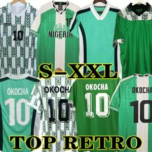 Retroklassiker Nigeria 1994 95 1996 97 1998 fotbollströjor Oliseh Finidi Oliha Adepoju KANU OKOCHA AMOKACHI hemma borta Retro fotbollströja