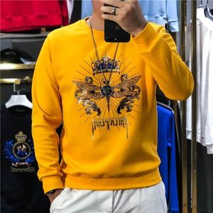 Men's Long Sleeve Hoodie Luxury Dragonfly Hot Diamond Print Male Sweater New Autumn Winter Trend Designer Pullover Versatile Man Clothing M-4XL