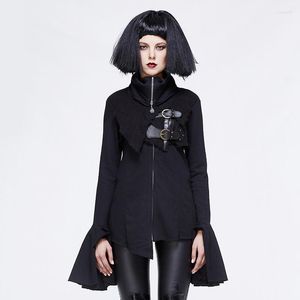 Damenjacken Teufel Mode hohe hecken Frauenjacke Langarm Wintermantel Punk Style Halloween Kost￼m f￼r