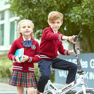 衣類セットキッズ英語スタイルの学校の制服襟タートルネックプライマリー幼稚園ユニフォームスーツノーブル4pcs摩耗D-0559clothing