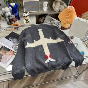 Xinxinbuy męscy projektanci swetry damskie samoloty Jacquard luksusowy człowiek Paris moda Top Quality TEES Street Lessurys Luksurys Grey White XS-L