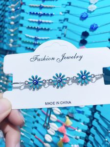 S3135 Mode Schmuck b￶se Augen Armband Blue Eyes G￤nsebl￼mchen Blumen charmieren verstellbare Kettenarmb￤nder