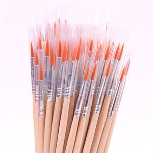 100PCS Pack Fine Hand Painted Thin Hook Line Pen Watercolor DIY Nylon Hair Painting Brush Set Art Supplies301A