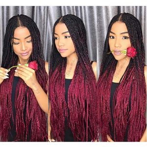 Wholesale 99j braiding hair for sale - Group buy Ombre Xpression Braiding Hair Two Tone B J Black Roots Dark Red Kanekalon Synthetic Color Xpression Braids Hair Extensions I2844