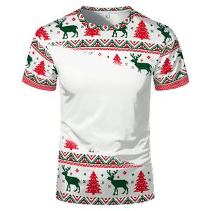 Erkek Tişörtleri Noel Diy Boş Polyester Erkekler Kadınlar için Kısa Kollu Tişört Çocuklar Usamenlerin İnce ve Hafif Kumaş Boya Üstleri