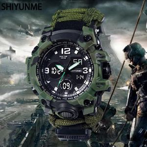 Wristwatches Men's Military Sports Watches Compass Thermometer Waterproof Quartz Watch Men S Male Clock Relogio MasculinoWristwatches Wristw