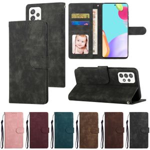 SUCKSUST VINTAGE PU LÄDER KORT SLOTS PALLETSFALL FÖR SAMSUNG GALAXY A52 A73 A53 A33 A12 A32 A22 A42 A20 A30 A50 Flip Stand Phone Cover Funda