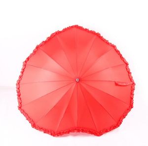 Women Umbrellas Heart Shaped Love Umbrella Adult Bridal Wedding Gift Red Waterproof Wind Resistant