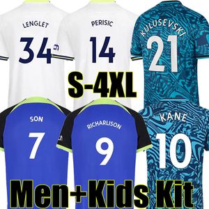 4xl Kane Son Richarlison Futbol Formaları Kulüsevski Uzak Perisic Üçüncü Romero Tot Futbol Kiti Gömlek Mor Bentancur Erkekler Çocuk Kit Üniformaları