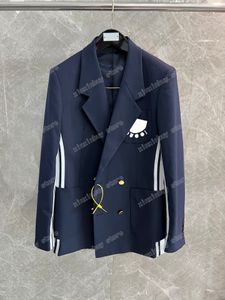 xinxinbuy hommes Designers concepteurs costumes Blazers Lettre de sangle blanche broderie coton ￠ manches longues But le collier streetwear noire bleu marine m-3xl