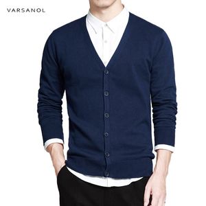 Men's Sweaters Varsanol Cotton Sweater Men Long Sleeve Cardigan Mens V-Neck Loose Solid Button Fit Knitting Casual Style Clothing