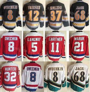 Men Hockey Vintage Retro 8 Alex Alexander Jersey 11 Mike Gartner 32 Dale Hunter 68 Jaromir Jagr 12 Jeff Friesen 37 Kolzig 5 Rod Langway