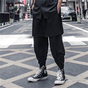 Мужские брюки темный отдел уникальный дизайн мешковатые брюки адаптируют два нерегулярных стилиста.