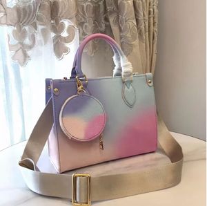 hochwertige Luxus-Designer-Handtasche Onthego Tote Bag Sunrise Pastell Monogramme Tie Dye Handtaschen Luxus Sommer Mehrfarbig Shopping Cross Body