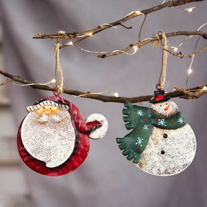 Pingente de ferro forjado de Natal Americano Retro Old Decoração Velho Man Snowman Pendente Decoração de Árvore de Natal