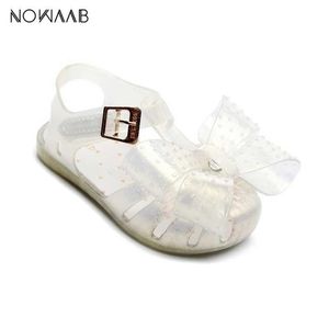 Wholesale mini melissa resale online - Mini Melissa Rivet Bow Girl Sandals New Girl Jelly Sandals Kids Sandals Children Beach Shoes Non slip Melissa Toddler Shoes Y201022761