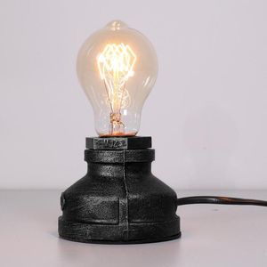 Bordslampor vintage lampa industriell smidesj rn skrivbord steampunk antik accent med e27 edison bas retro holdertable