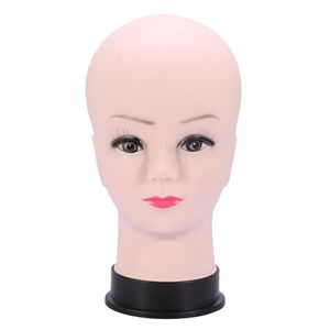 Wholesale mannequin female resale online - PVC Mannequin Head Model tool Female Wig Making Hat Display With Base Eyelash Makup Practice Traning Manikin Bald Head Models298r