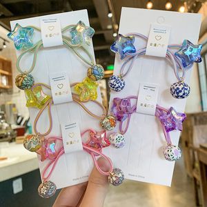 Acessórios para o cabelo Princesa fofa cinco estrelas cor de cabeça dupla de cabeça para crianças elásticas faixas infantis cordas garotas baby chewresshair