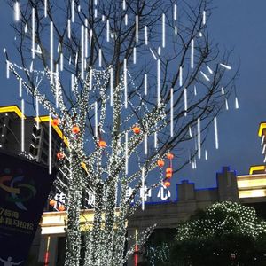 Liderliğindeki Kar Yağışı Tüpleri toptan satış-Dizeler Led Parti Işıkları Duş Yağmur Kar yağışı Festival Ağacı Bahçesi Açık Tüpler Su geçirmez meteor dize ışıkları