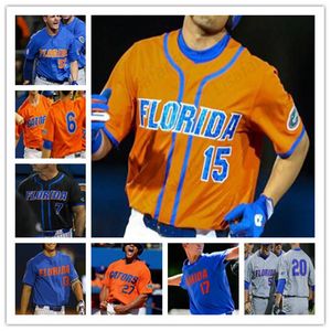 Florida Gators Baseball Jersey Custom Analy Number NCAA Jerseys 6 Jonathan India 51 Brady Singer 8 Deacon Liput