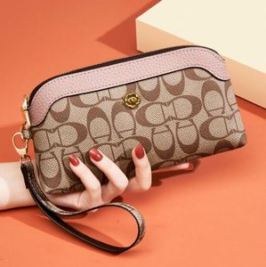 Drucken Designerinnen Frauen Lange Geldbörsen Kaffeefarbe Zip Clutch Wallet Mode Vintage Cross Body Lady Handtaschen Münzbaus C.