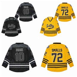 Кино колледж печально известный Badboy Bad Boy Hockey Jersey 72 Biggie Smalls Вышивая и сшитая дышащая команда Color Black Yellow