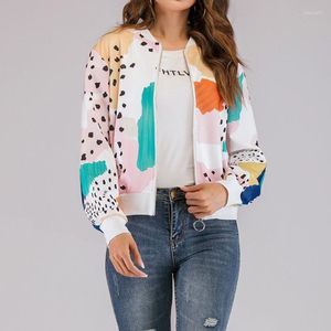 Женские куртки мода Wear Winter Print Print Paint Pain Женщины 2022 весенний цветочный принт верхняя одежда Lady Jacket Y913