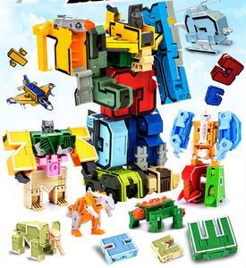 Partihandel LￄRA AIDS BLOCKS 10st Digital Deformation Syntetisk Robot Toy King Kong Soldiers Children's Bboy Assembling Block Set Toys