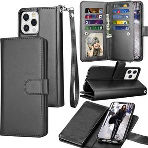 Multifunction 2 in 1 Detachable Cases Magnetic Flip Wallet Leather Card Slots For iPhone 14 13 12 11 Pro Max XR XS X 8 Plus Samsung S8 S9 S10 S20 S21 S22 Ultra Note 20 Note20
