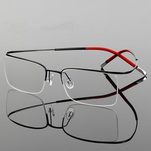 Luxury Designer Sunglasses Frames Fashion Designer Titanium Optical Semi Rimless Prescription Eyeglasses Rectangular Computer Glasses UV Blocking Gaming