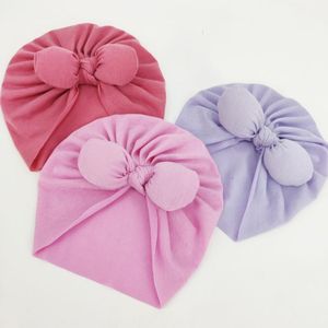 Шляпы шляпы мультфильм Bowknot Baby Turban Hat Shout Color Soft Chotcon Kids Beanie Elastic Girl Boy Born Born Bonnet Capscaps