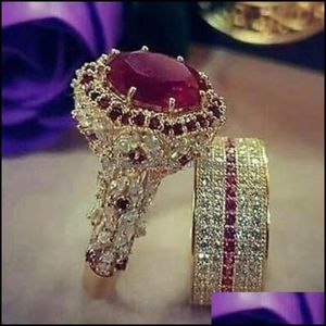 Solitaire Ring Flash Diamante Round Princesa Crystal Moda Mulheres Engajamento Casamento Mães Droga Droga 2021 Jóias Yydhhome Dhu1b