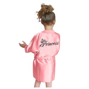 T-shirts Bathrobe Pajamas Toddler Sleepwear Silk Kids Kimono Satin Girls Solid Robes Baby TopsT-shirts