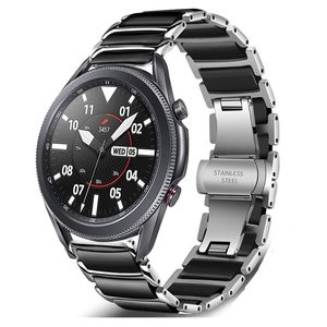 20mm 22mm keramisk rem för Samsung Galaxy Watch 42mm 46mm/Active 2/Huawei GT GT2/Amazfit GTR 47mm Metal rostfritt stål Band 220819