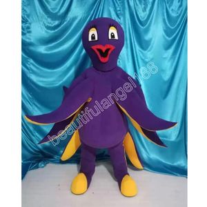 Traje de mascote de polvo roxo de Halloween