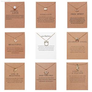 CR jewelry Arrival Dogeared Necklace With Gift card Elephant Pearl Love Wings Cross Key Zodiac sign Compass lotus Pendant For wome265s