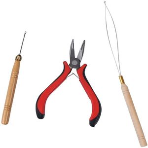Contas De Extensão De Cabelo De Penas venda por atacado-3 em penas kits de ferramentas de extens o de cabelo Pelas agulhas de gancho de gancho para Micro Ring Contas Extensions1978