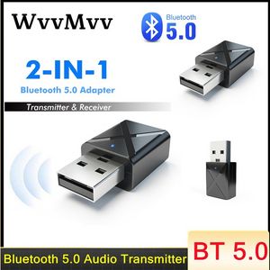 Mini Bluetooth Adaptörleri toptan satış-Bluetooth Audio Verici Alıcı Mini USB mm Aux Jack Stereo Müzik Kablosuz PC TV Araba Hoparlörü için Bluetooth Adaptörü