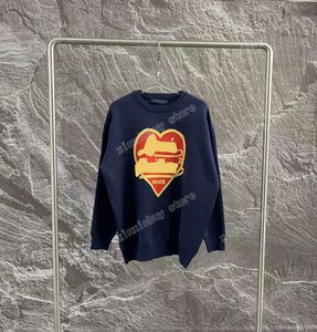 Xinxinbuy Mens Designers Sweaters Женские любовные буквы Жаккард Люксги синий серо-серой белый xs-l