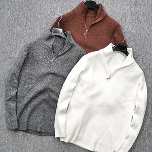 Maglione di lana spessa da uomo Colletto alla coreana Mezza zip Business Casual Pullover moda autunno e inverno 220822