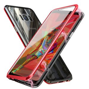 Magnetic Adsorption Phone Cases with Tempered Glass For Samsung Galaxy S22 S21 S20 S10