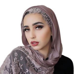 Ubranie etniczne w stylu weselnym muzułmańskim koronkowym hidżab dobro szwy zwykły szalik premium szyfonowy szal islamski miękki turban głowa głowa opaska na głowę