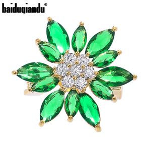 Spilli Spille Baiduqiandu Zircone cubico Verde/Trasparente Spilla fiore di lusso per le donne Strass Cristallo Spille vegetali di alta qualità