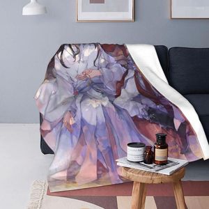 Koce niebiańskie urzędnik Błogosławieństwo Flanel Yaoi LGBT TGCF Xie Lian Hua Cheng Soft Throw for pościel Dujanki Blankets